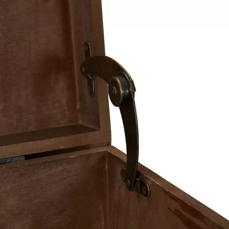 Baule portaoggetti singolo in legno ad arco marrone