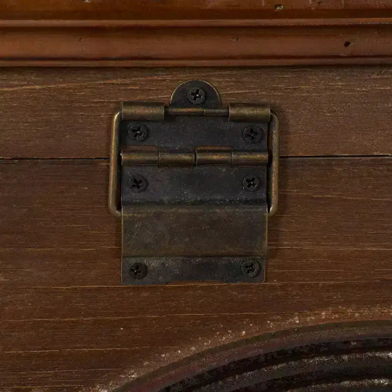 Baule portaoggetti singolo in legno ad arco marrone