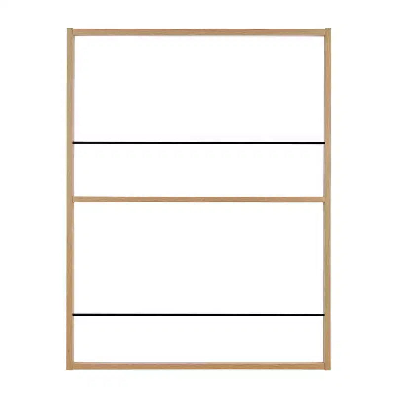 27.5" x 21.25" Steiner Square Modern 2-Tier Kids' Display Wall Mounted Bookshelf Beech - Danya B.: Nursery Floating Storage Shelf