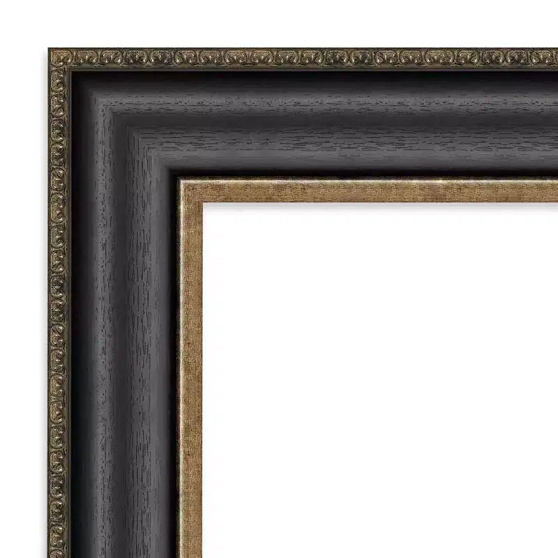 Specchio da parete rettangolare con cornice in bronzo nero, singolo, 24" x 30"