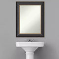 Specchio da parete rettangolare con cornice in bronzo nero, singolo, 24" x 30"