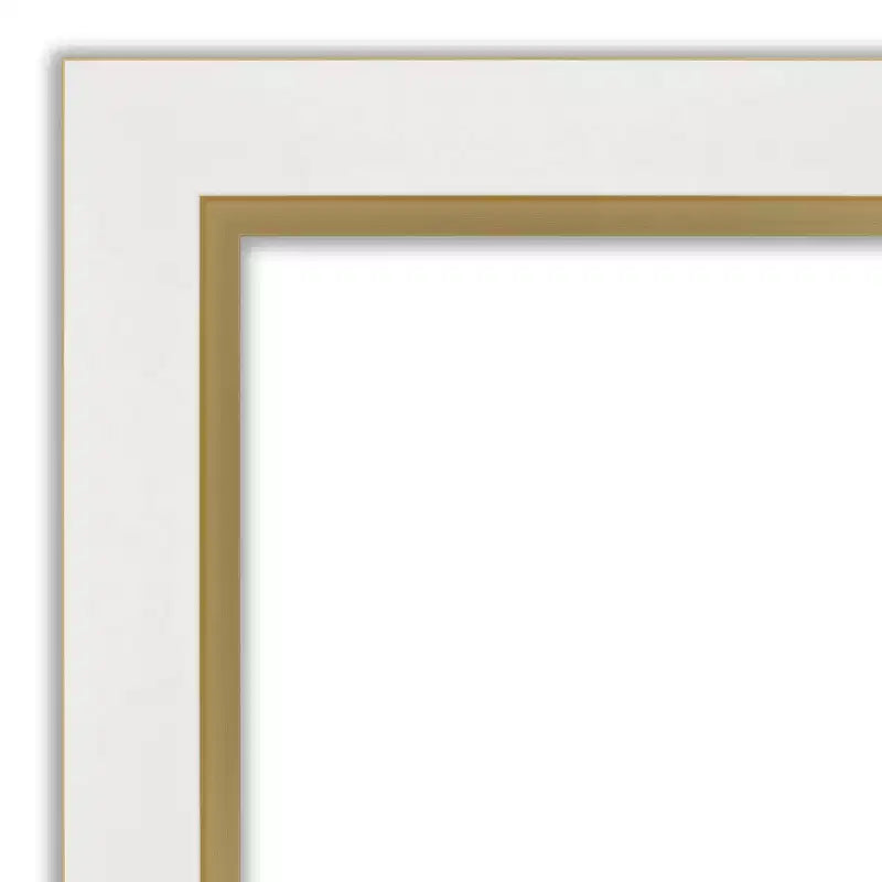 Specchio da parete rettangolare incorniciato bianco e oro – Singolo, 33,25" x 27,25"