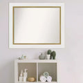 Specchio da parete rettangolare incorniciato bianco e oro – Singolo, 33,25" x 27,25"