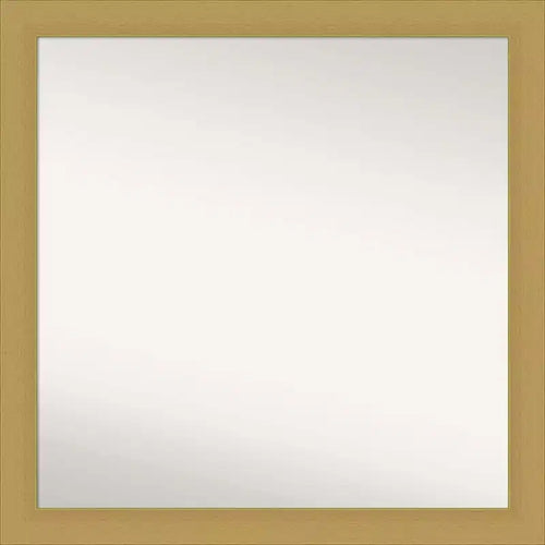 30" x 30" Non-Beveled Grace Bathroom Wall Mirror Brushed Gold - Amanti Art: Square Polystyrene Frame, Wall Mounted