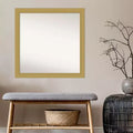 Specchio da parete per bagno Grace non smussato 30" x 30" oro spazzolato - Amanti Art: Cornice quadrata in polistirene, montaggio a parete
