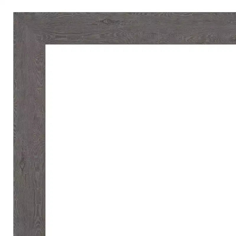 Specchio da parete quadrato grigio, cornice rustica effetto legno, singolo