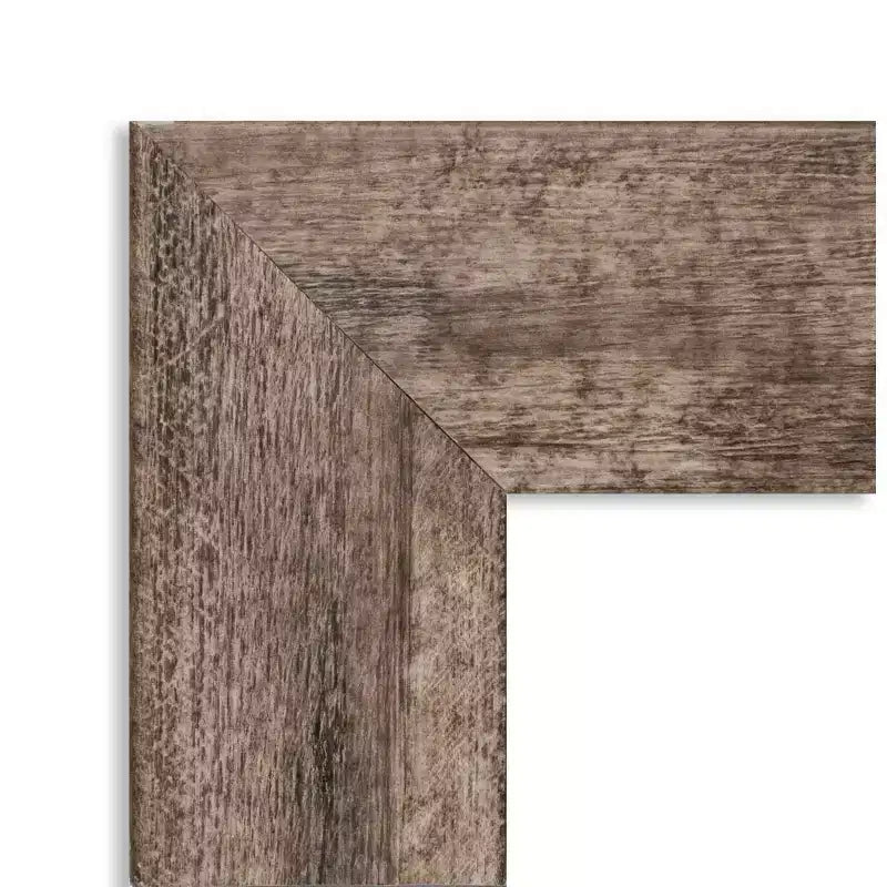Specchio da parete rettangolare con cornice in legno marrone, singolo, non smussato