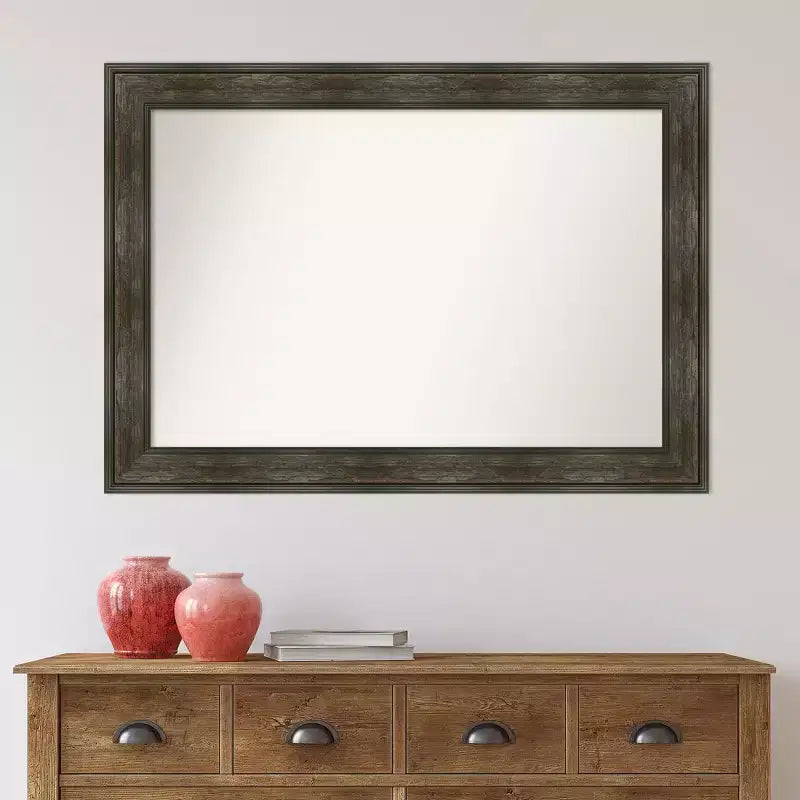 Specchio da parete rettangolare con cornice nera in carboncino, singolo
