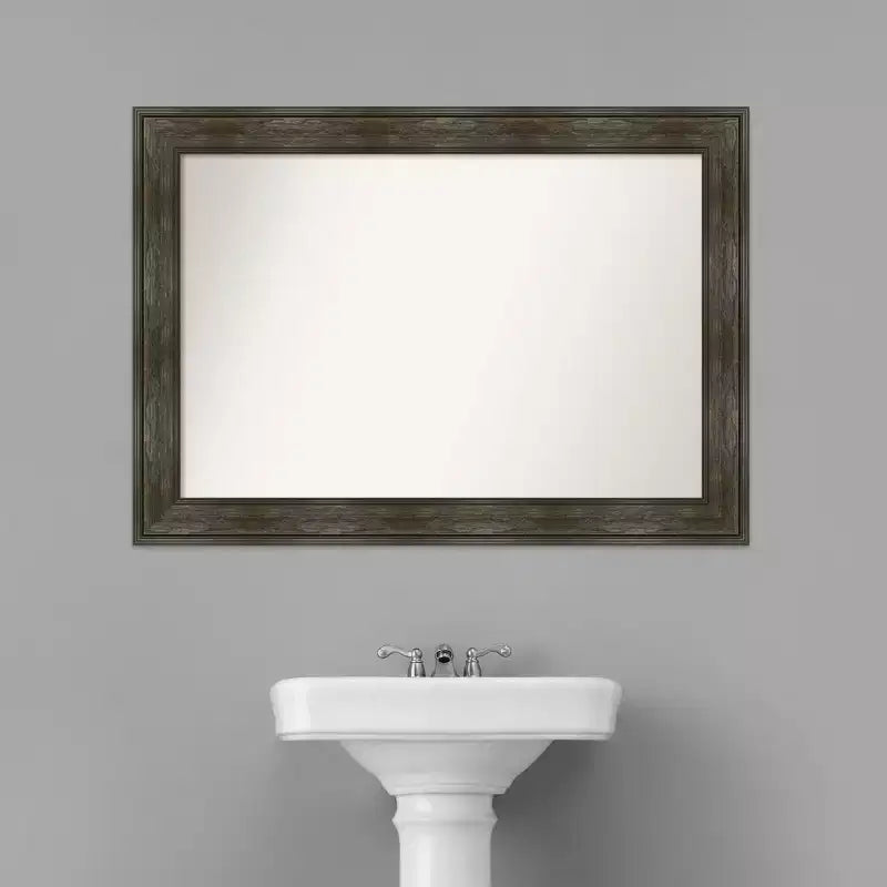 Specchio da parete rettangolare con cornice nera in carboncino, singolo