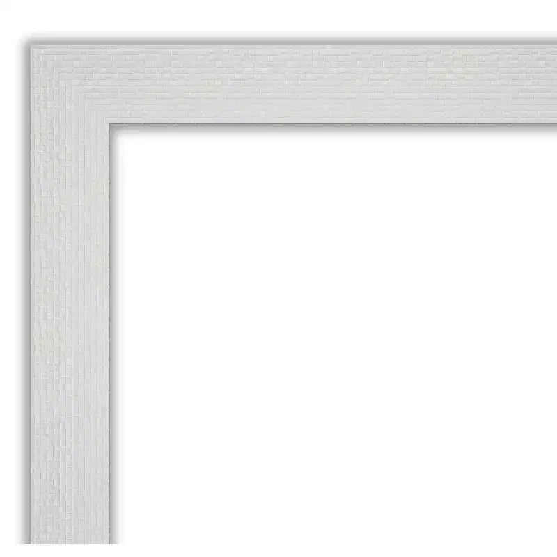 Specchio da Parete Rettangolare con Cornice a Mosaico Bianca, 42.5" x 31.5", Singolo