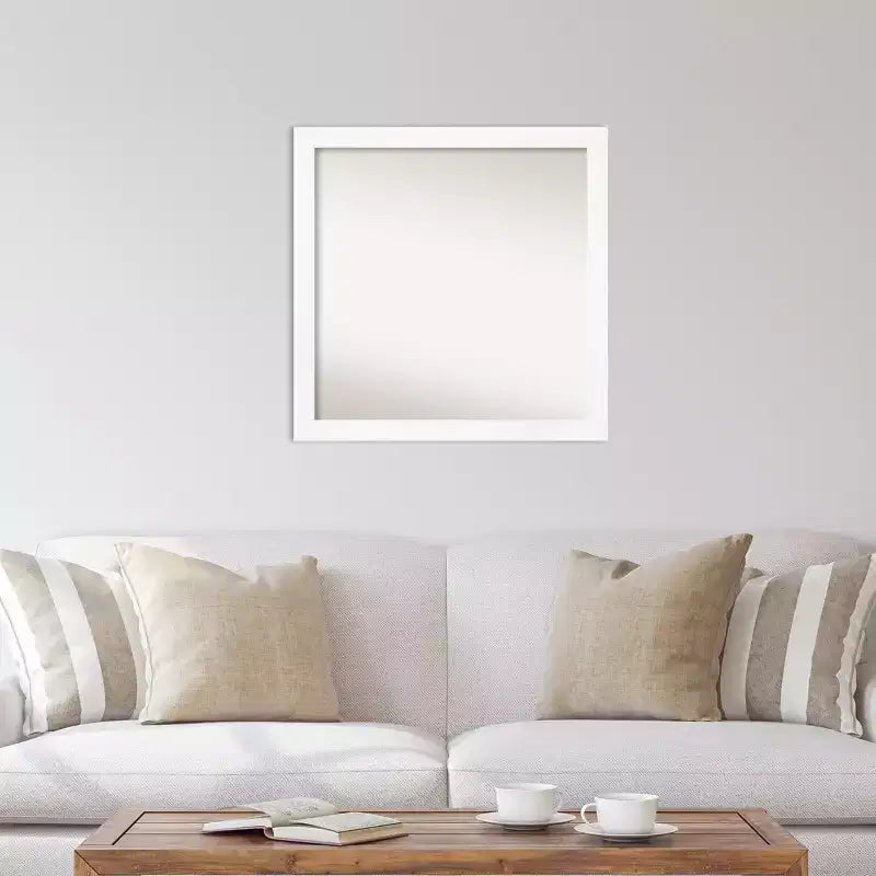 Specchio da parete quadrato bianco, singolo, 74,3 cm