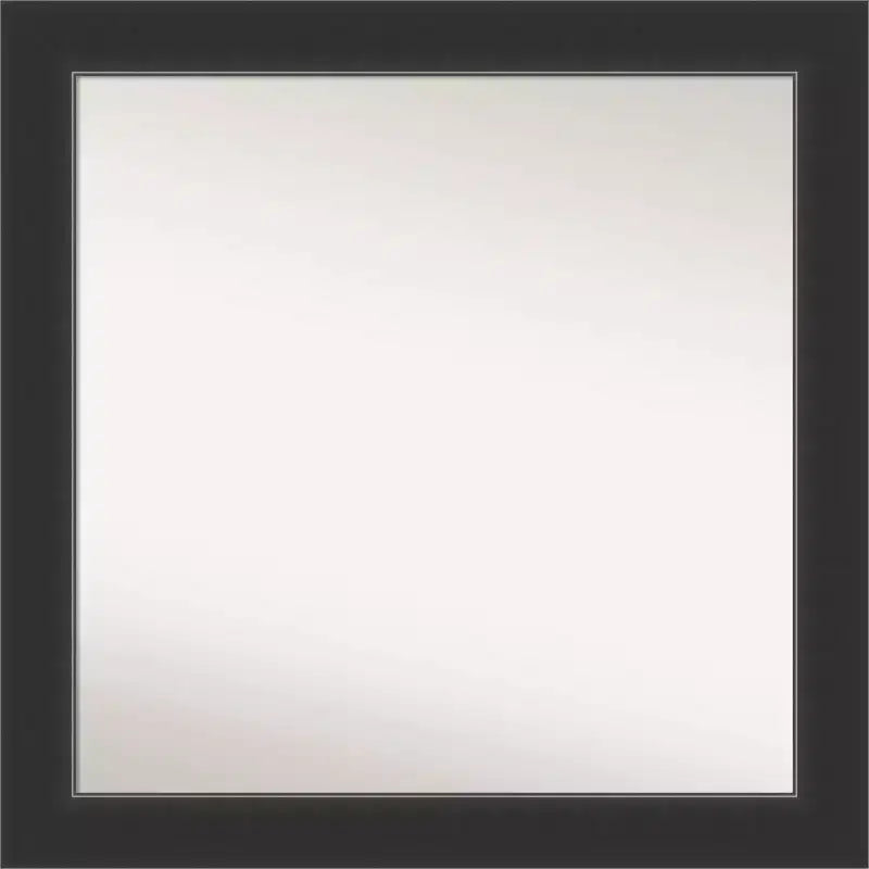 31" x 31" Non-Beveled Corvino Black Wood Wall Mirror - Amanti Art: Modern Square, Includes Mounting Hardware