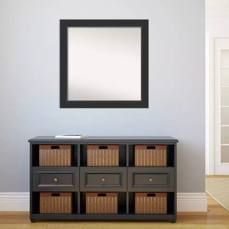 Specchio da Parete con Cornice in Legno Nero – Singolo