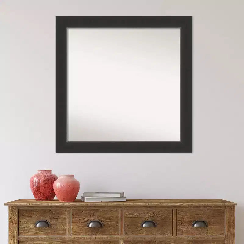 Specchio da Parete con Cornice in Legno Nero – Singolo