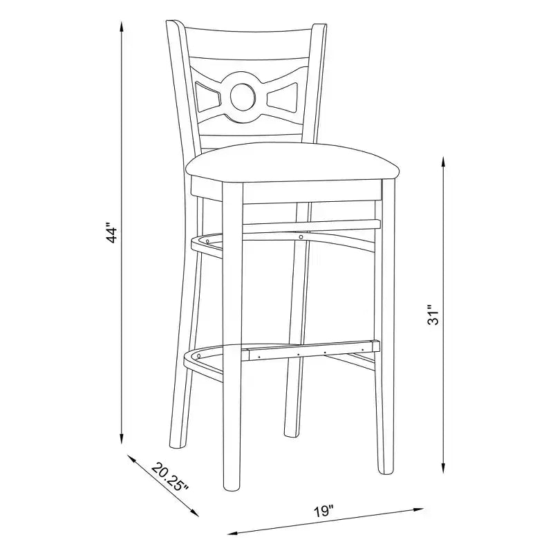 Sgabello da bar White Suede imbottito con schienale circolare, set da 2