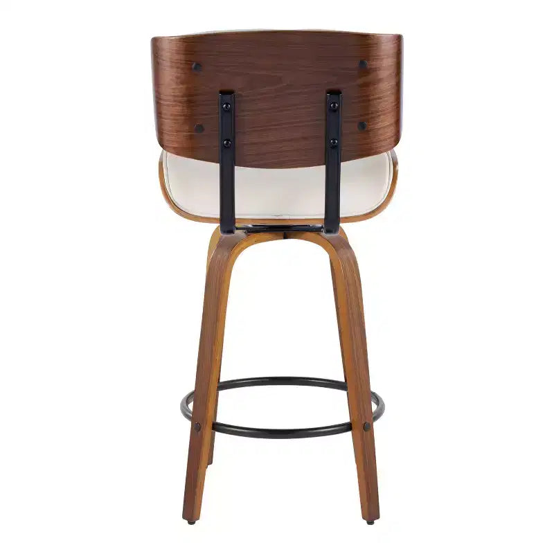 Set di 2 sgabelli da banco girevoli noce/nero/crema per 2