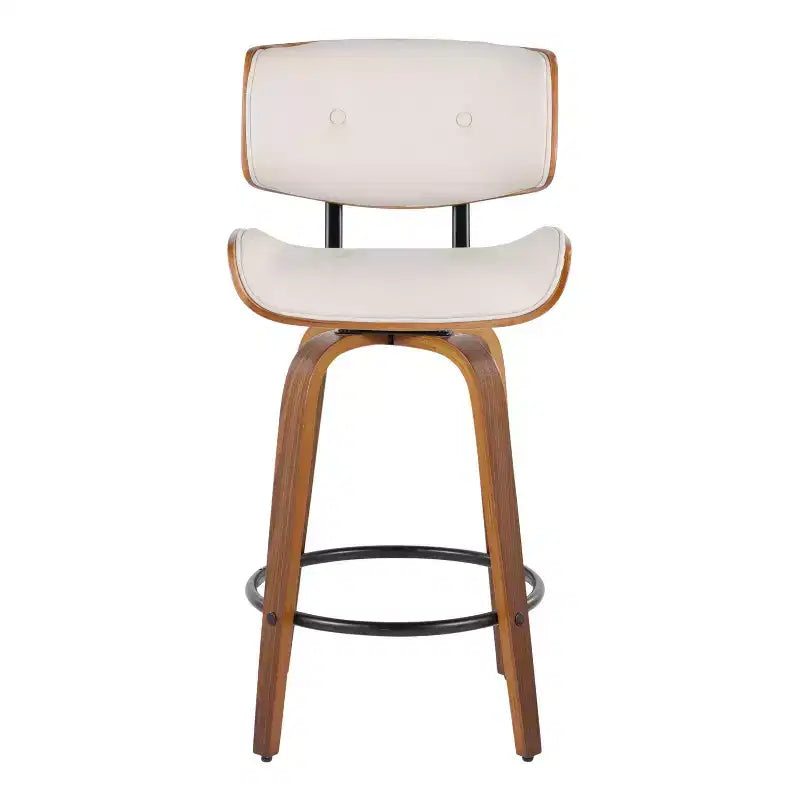 Set di 2 sgabelli da banco girevoli noce/nero/crema per 2