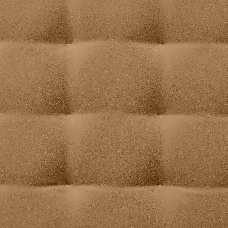 Panca trapuntata in velluto beige, telaio in ottone anticato, 1 posto