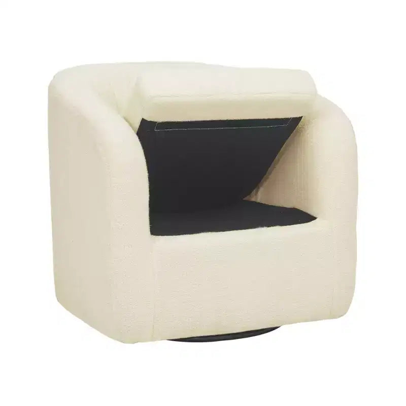 Poltrona girevole a secchiello in finto shearling, 1 posto