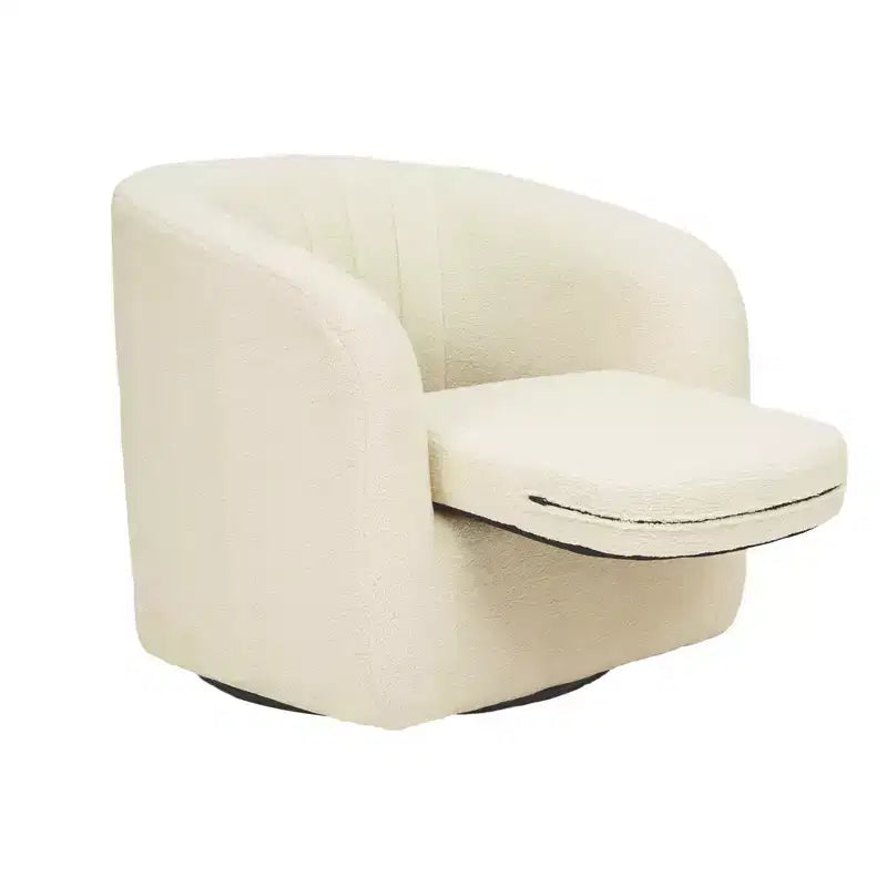 Poltrona girevole a secchiello in finto shearling, 1 posto