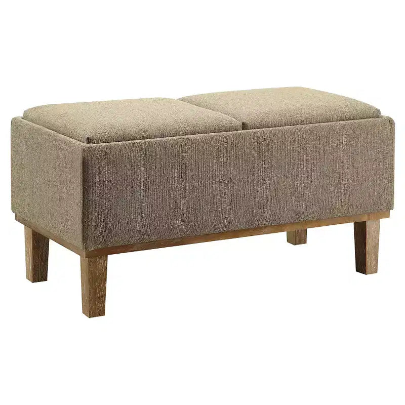 Pouf contenitore con vassoio ribaltabile, Arenaria / Nero / Antracite, 1 posto