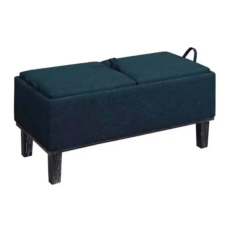 Pouf contenitore con vassoio ribaltabile, Arenaria / Nero / Antracite, 1 posto