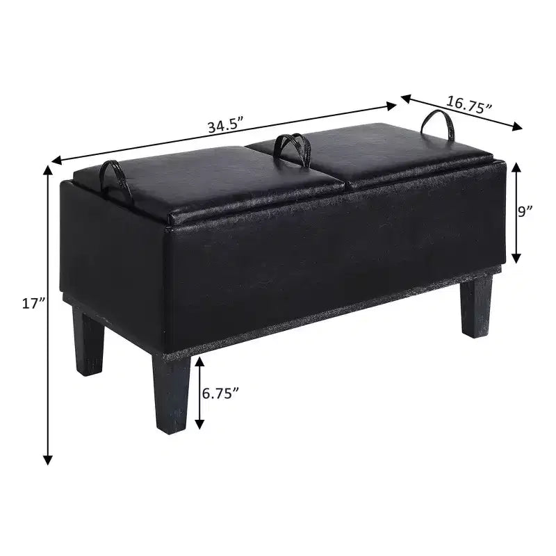 Pouf contenitore con vassoio ribaltabile, Arenaria / Nero / Antracite, 1 posto