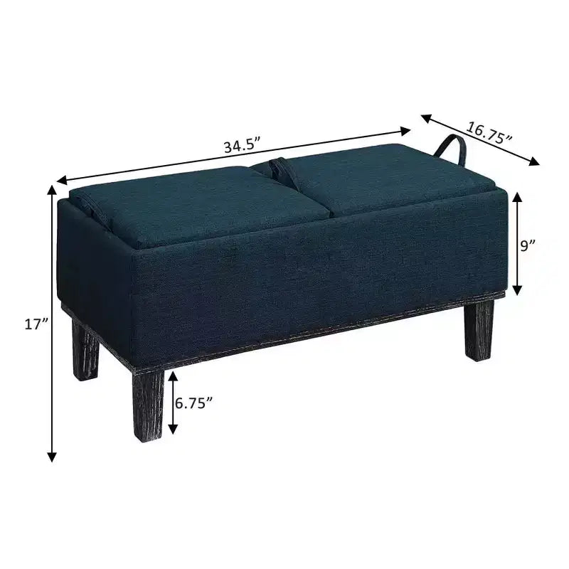 Pouf contenitore con vassoio ribaltabile, Arenaria / Nero / Antracite, 1 posto