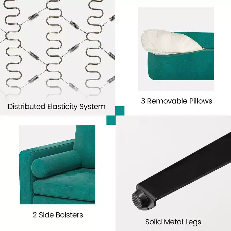 Divano componibile a 3 posti Teal con porte USB e contenitore