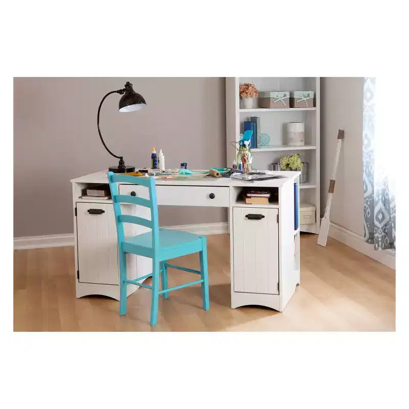 Libreria a 4 ripiani Acero Grigio/Bianco Puro, altezza 146,7 cm, montaggio a 1 persona