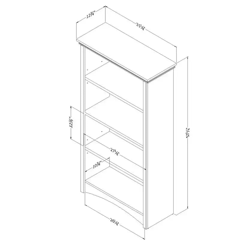 Libreria a 4 ripiani Acero Grigio/Bianco Puro, altezza 146,7 cm, montaggio a 1 persona