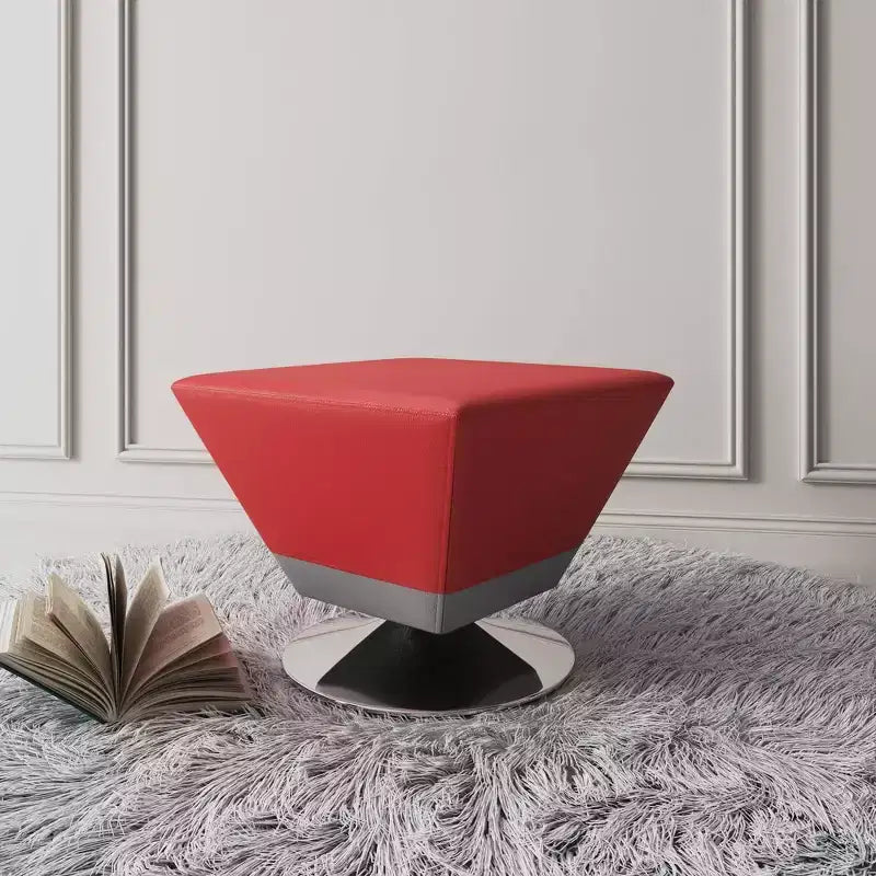 Pouf Girevole Quadrato, Similpelle, Monoposto – Colori Multipli