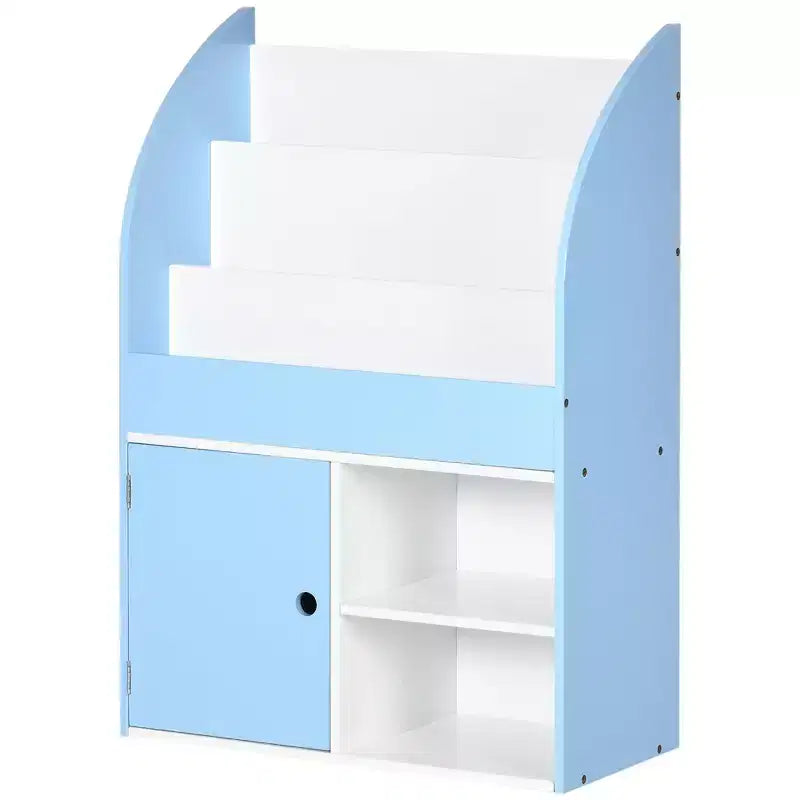Libreria blu a 3 ripiani per bambini con armadietto, 3–8 anni, 1 bambino