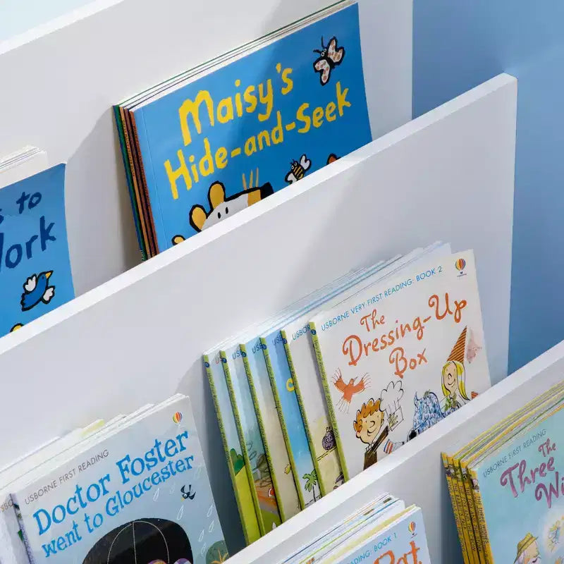 Libreria blu a 3 ripiani per bambini con armadietto, 3–8 anni, 1 bambino