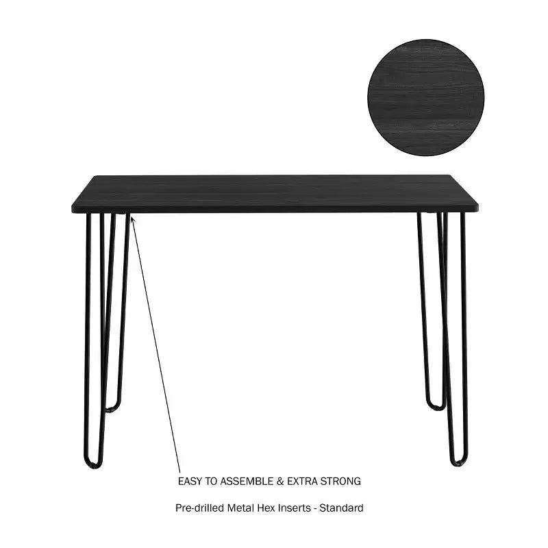 Scrivania con gambe a forcina (nere/marrone) monoposto