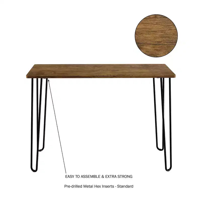 Scrivania con gambe a forcina (nere/marrone) monoposto