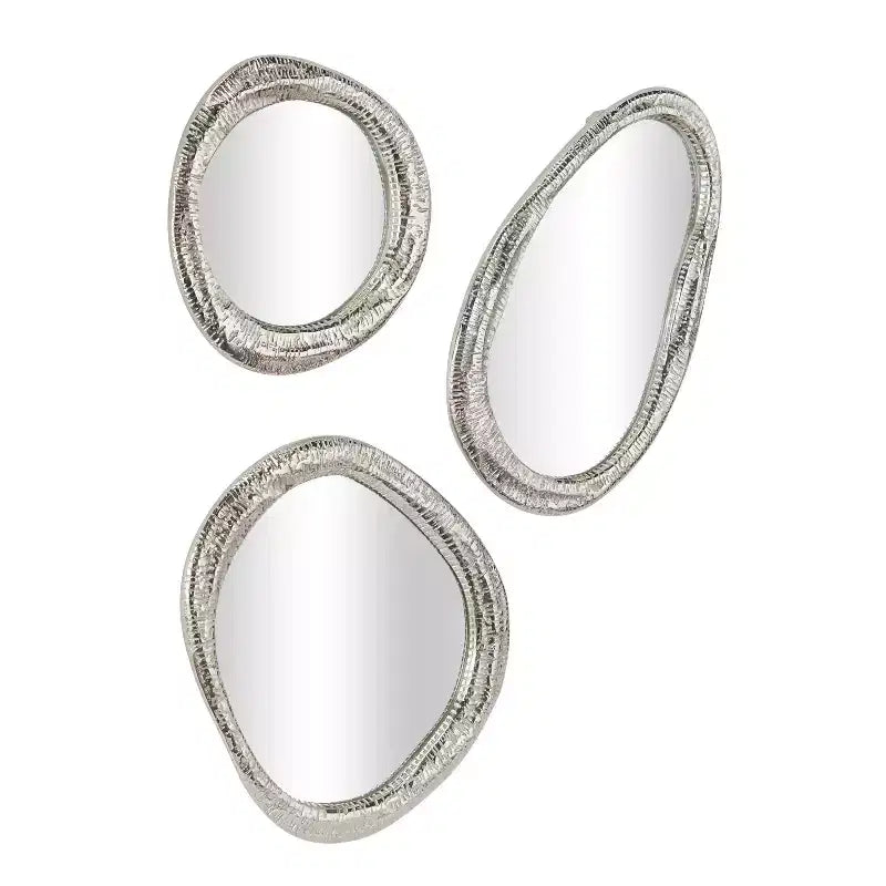 Set di 3 specchi da parete rotondi oro/argento