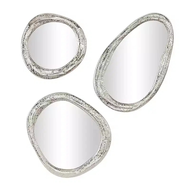 Set di 3 specchi da parete rotondi oro/argento