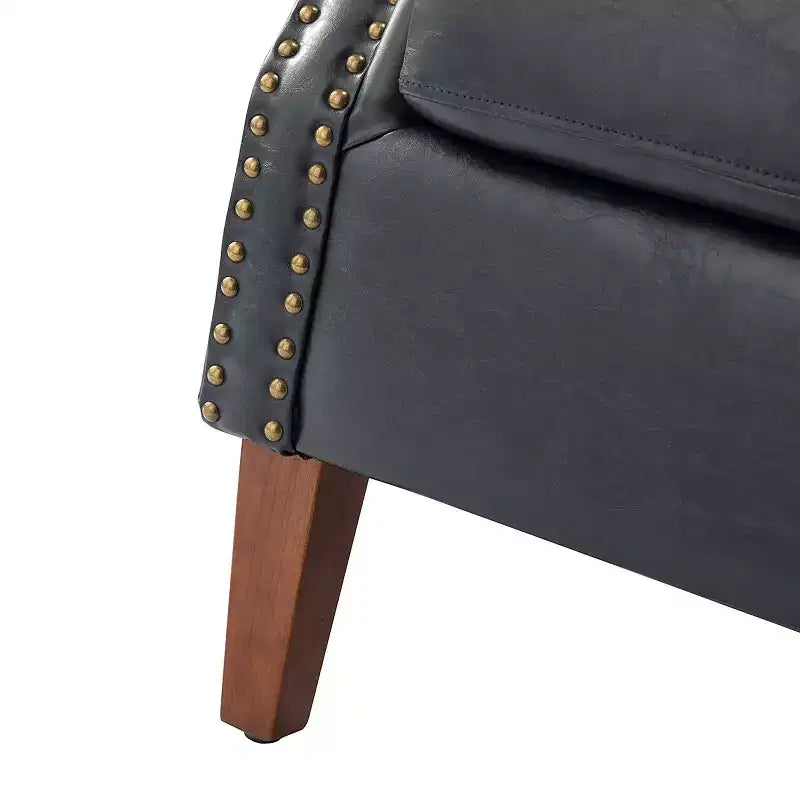 Set di 2 poltrone trapuntate in similpelle con borchie, marrone / cammello / blu navy / tortora