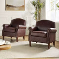 Set di 2 poltrone trapuntate in similpelle con borchie, marrone / cammello / blu navy / tortora