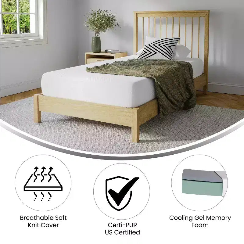 Materasso in memory foam grigio a media rigidità, 1-2 persone