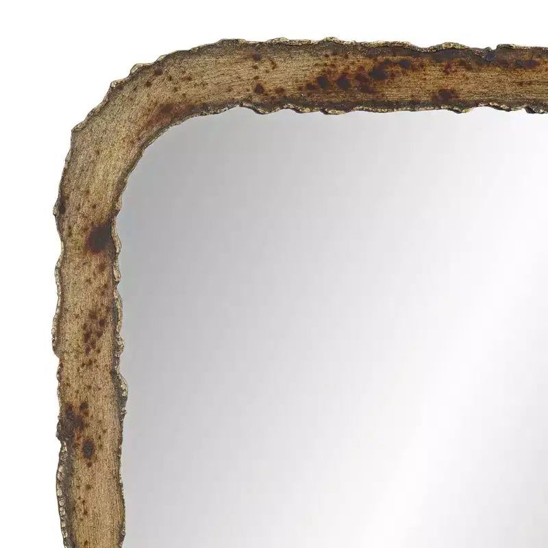 Specchio da parete rettangolare in bronzo ossidato, stile industriale rustico, per 1