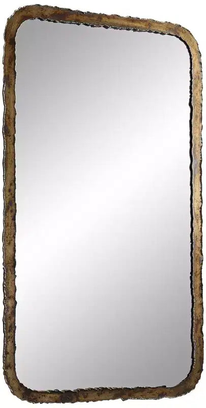Specchio da parete rettangolare in bronzo ossidato, stile industriale rustico, per 1