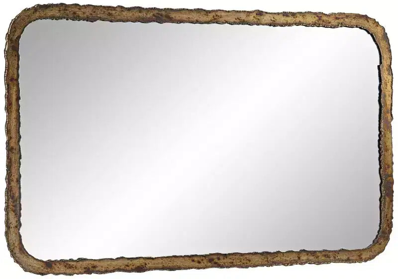 Specchio da parete rettangolare in bronzo ossidato, stile industriale rustico, per 1