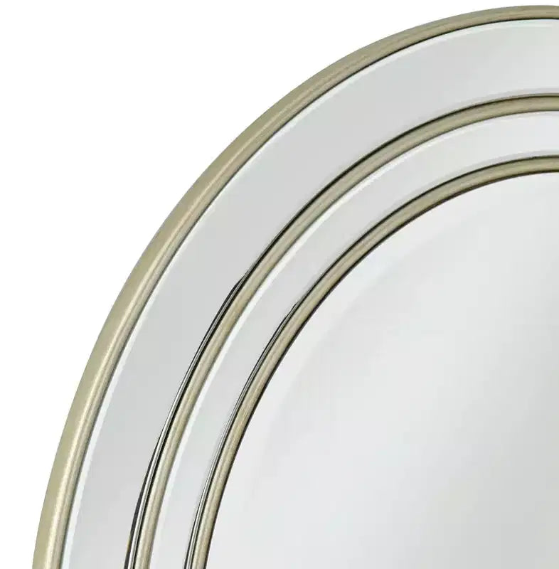 Specchio da parete rotondo, champagne opaco, vetro bisellato, singolo, 31,75"