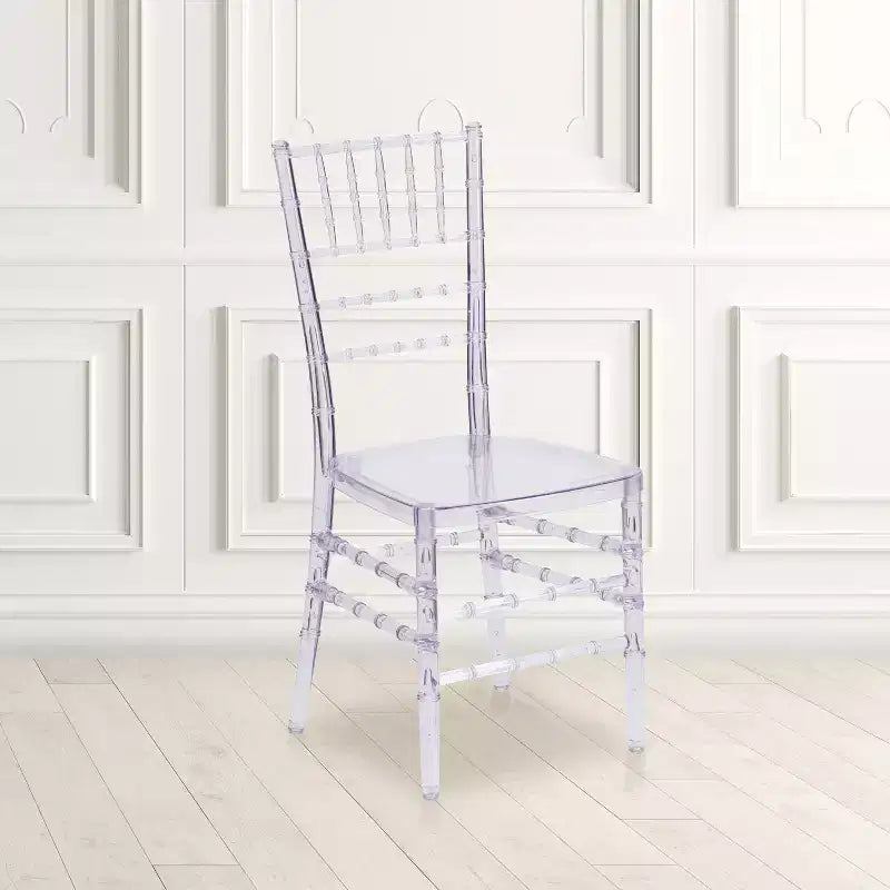 Sedia impilabile Chiavari trasparente, set da 2 (uso adulto)