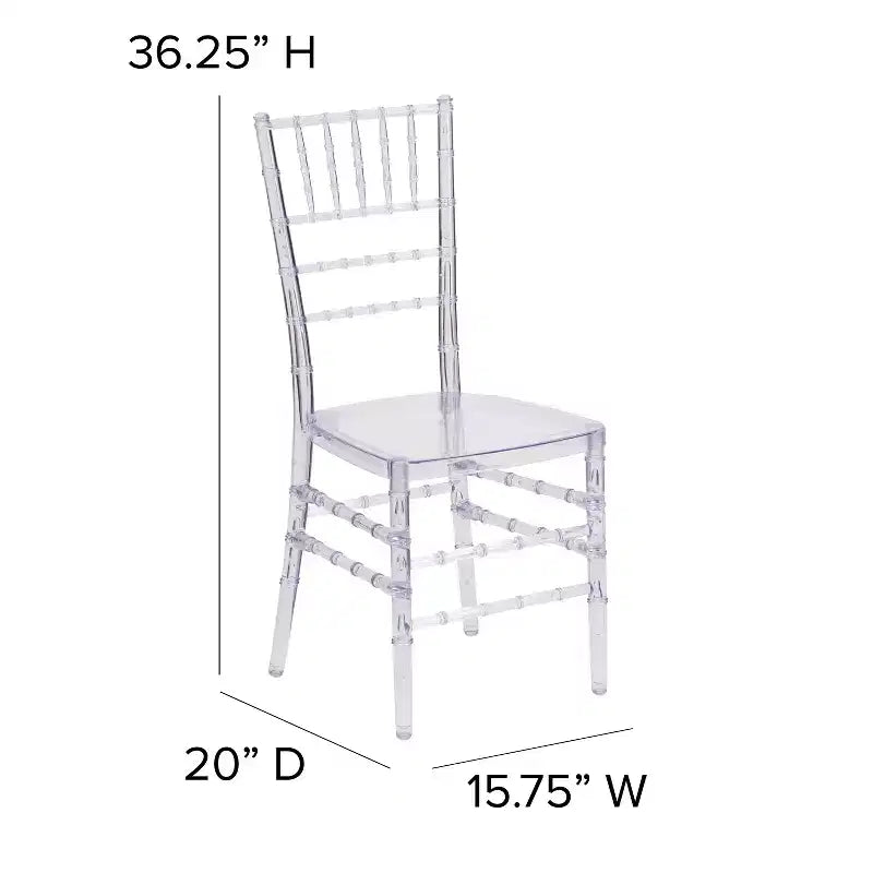 Sedia impilabile Chiavari trasparente, set da 2 (uso adulto)