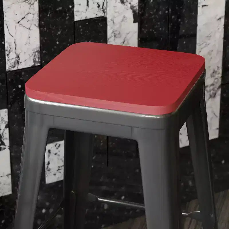 Sedile in poliresina per tutte le stagioni – Nero / Grigio / Menta / Rosso / Teak / Blu-verde acqua, per interni ed esterni, set da 4
