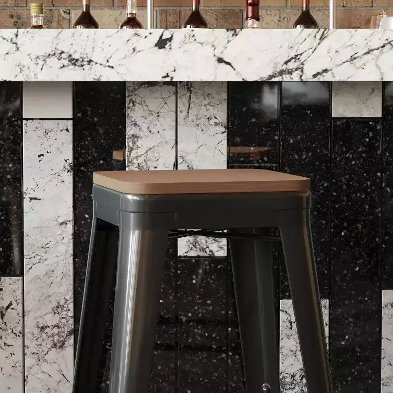 Sedile in poliresina per tutte le stagioni – Nero / Grigio / Menta / Rosso / Teak / Blu-verde acqua, per interni ed esterni, set da 4