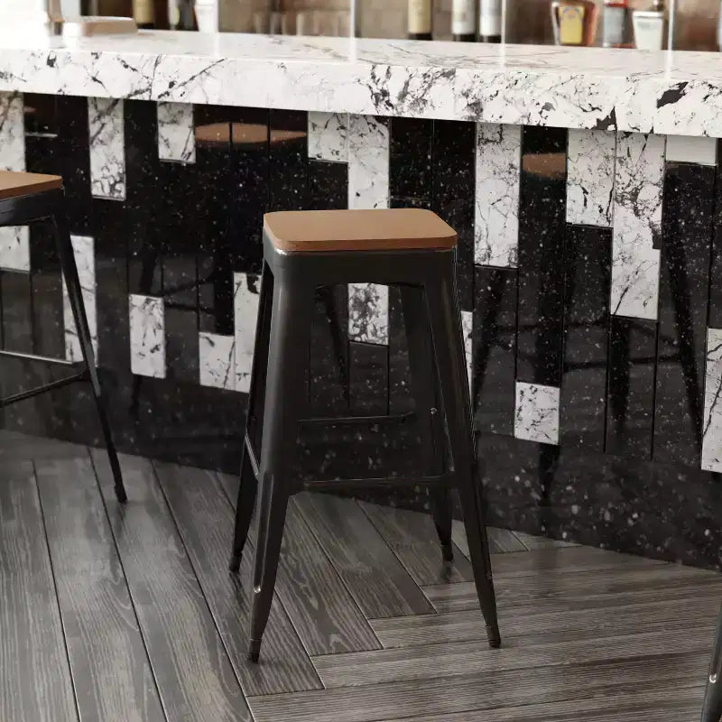 Sedile in poliresina per tutte le stagioni – Nero / Grigio / Menta / Rosso / Teak / Blu-verde acqua, per interni ed esterni, set da 4